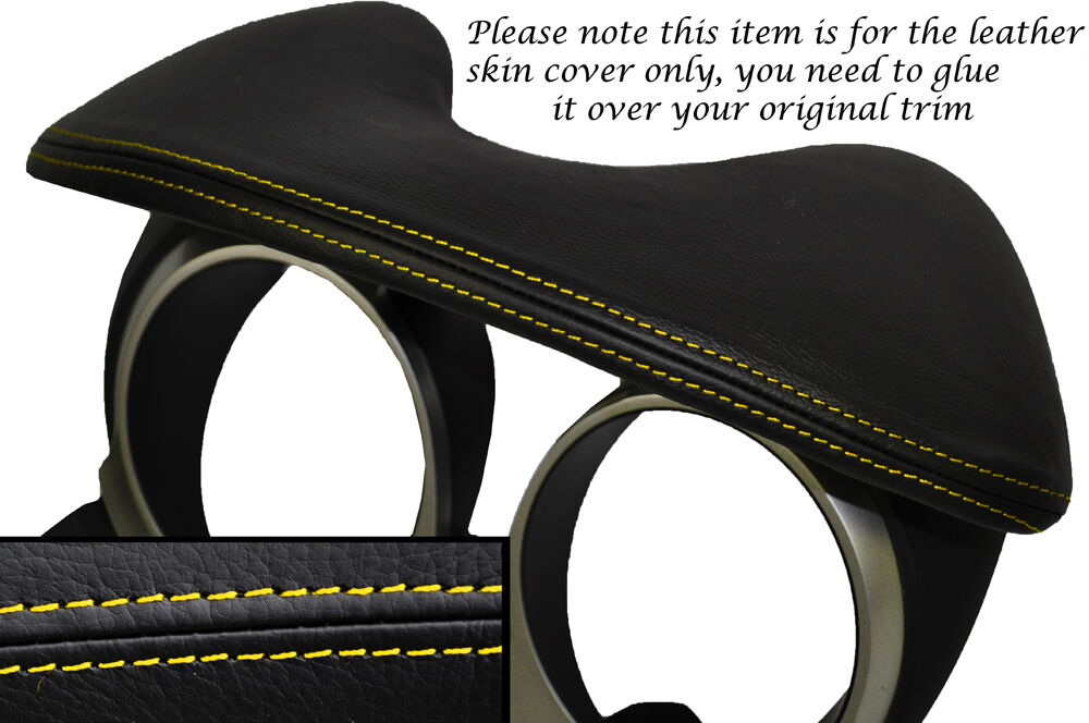 YELLOW STITCHING SPEEDO HOOD LEATHER SKIN COVER FITS NISSAN JUKE 2010-2014