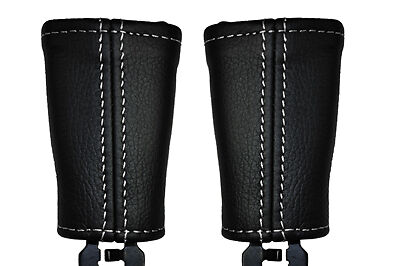 WHITE STITCH FITS NISSAN NAVARA D22 2X FRONT SEAT BELT STALK LEATHER COVERS