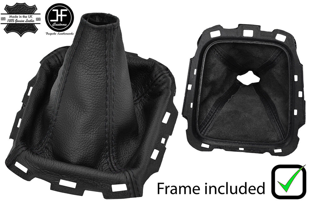 BLACK STITCH LEATHER GEAR GAITER+PLASTIC FRAME FOR TOYOTA AVENSIS T27 2009-2015