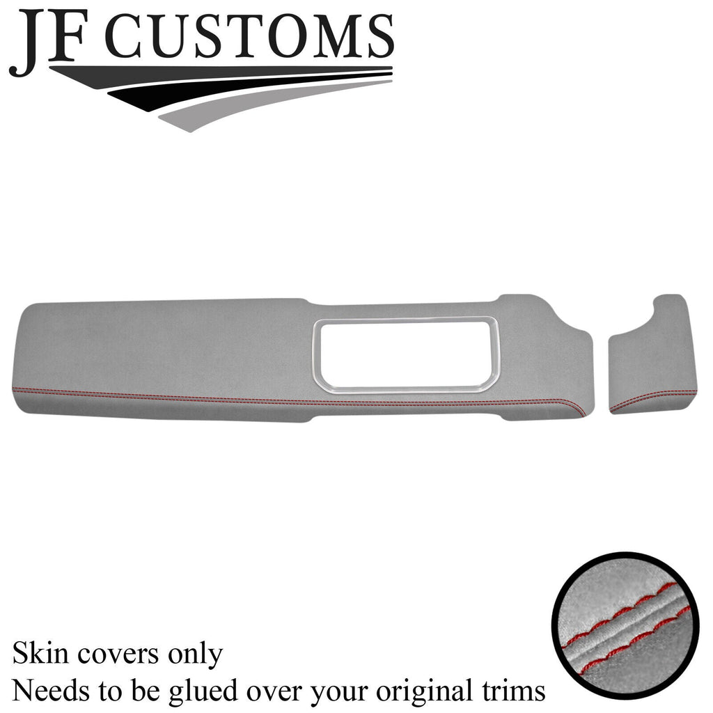 D RED STITCH L GREY SUEDE 2X DASH TRIM COVERS FOR RANGE ROVER SPORT L494 13-21