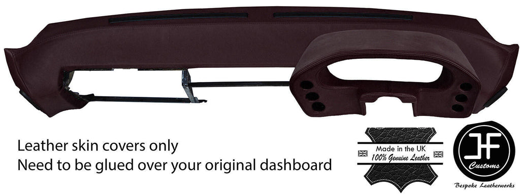 BURGUNDY DASHBOARD & DASH POD LEATHER COVERS FITS PORSCHE 928 1990-1995 STYLE 2