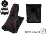 RED STITCH LEATHER MANUAL GEAR GAITER+PLASTIC FRAME FITS CHEVROLET AVEO 08-11