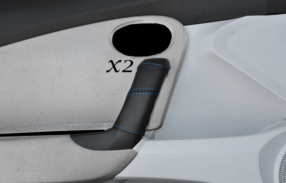 BLUE STITCH 2X DOOR HANDLE LEATHER SKIN COVERS FITS HONDA CR-Z CRZ 2010-2014