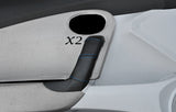 BLUE STITCH 2X DOOR HANDLE LEATHER SKIN COVERS FITS HONDA CR-Z CRZ 2010-2014
