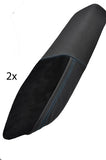 blue stitching FITS LOTUS EXIGE/ELISE 2 X  SILL PANEL TRIM COVERS IN BLACK SUEDE