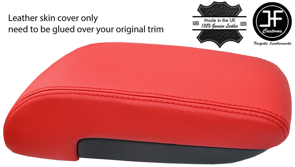 RED GENUINE REAL LEATHER ARMREST LID COVER FITS MITSUBISHI OUTLANDER 03-06