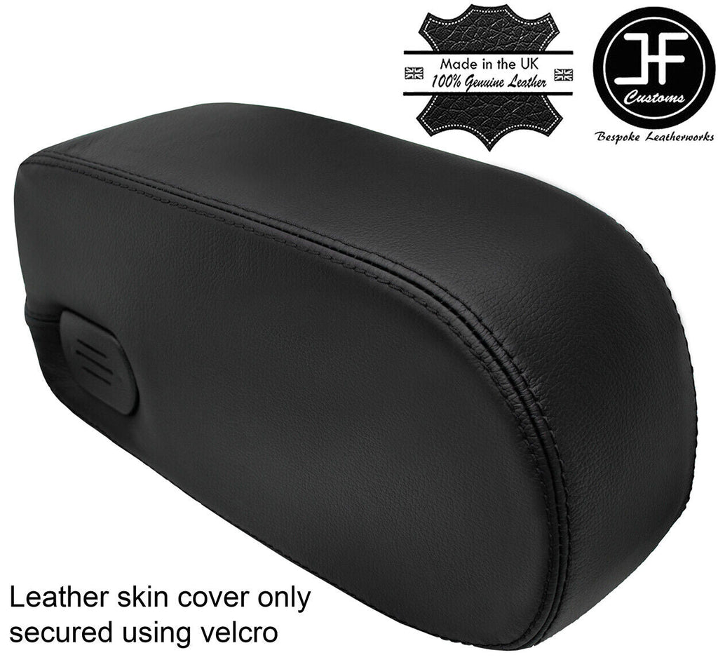 BLACK STITCH TOP GRAIN REAL LEATHER ARMREST LID COVER FOR MERCEDES W114 COUPE