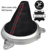 RED STITCHING REAL SUEDE MANUAL GEAR GAITER FITS HONDA JAZZ 2002-2008 CUSTOM NEW