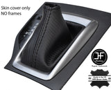 BLACK STITCH CARBON FIBER VINYL AUTO AUTOMATIC GEAR GAITER FITS MAZDA 3 14-17