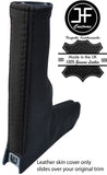 BLACK & BLACK TOP GRAIN REAL LEATHER HANDBRAKE GAITER FITS AUDI TT MK2 2006-14