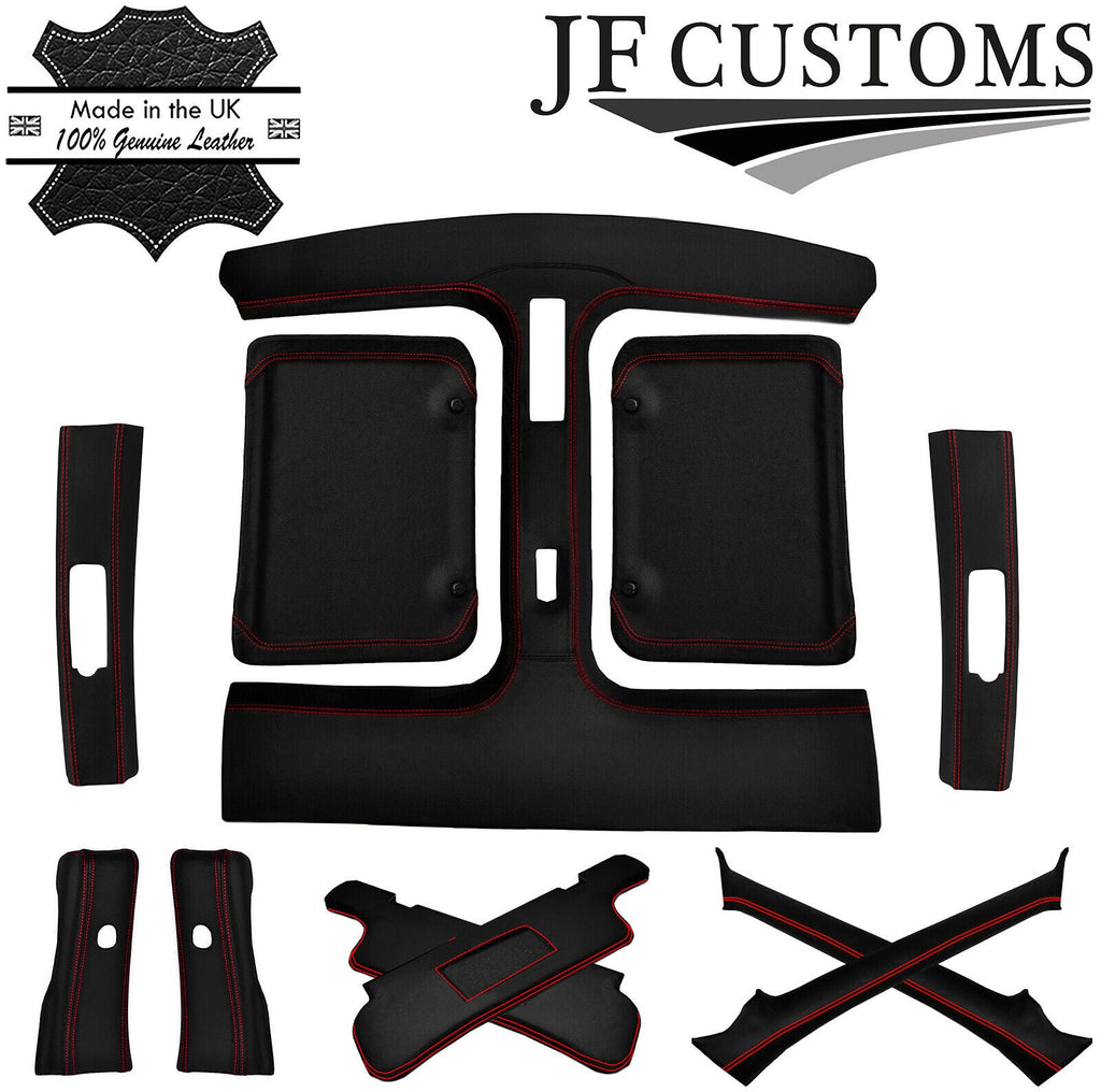 RED STITCH ITALIAN LEATHER COVERS FOR NISSAN 300ZX Z32 TOP RECOVERY KIT