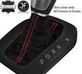 RED STITCH REAL SUEDE AUTOMATIC GEAR GAITER FOR FORD FIESTA MK9 2013-2018