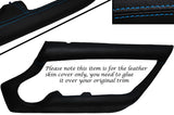 BLUE STITCHING 2X OUTER DOOR CARD TRIM LEATHER SKIN COVERS FITS TVR CHIMERA
