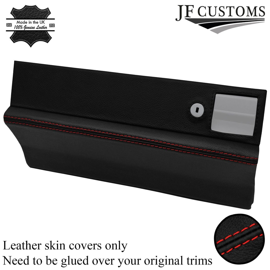 RED STITCH LEATHER GLOVEBOX COVER FITS MERCEDES 190E CUSTOM NEW MADE IN UK