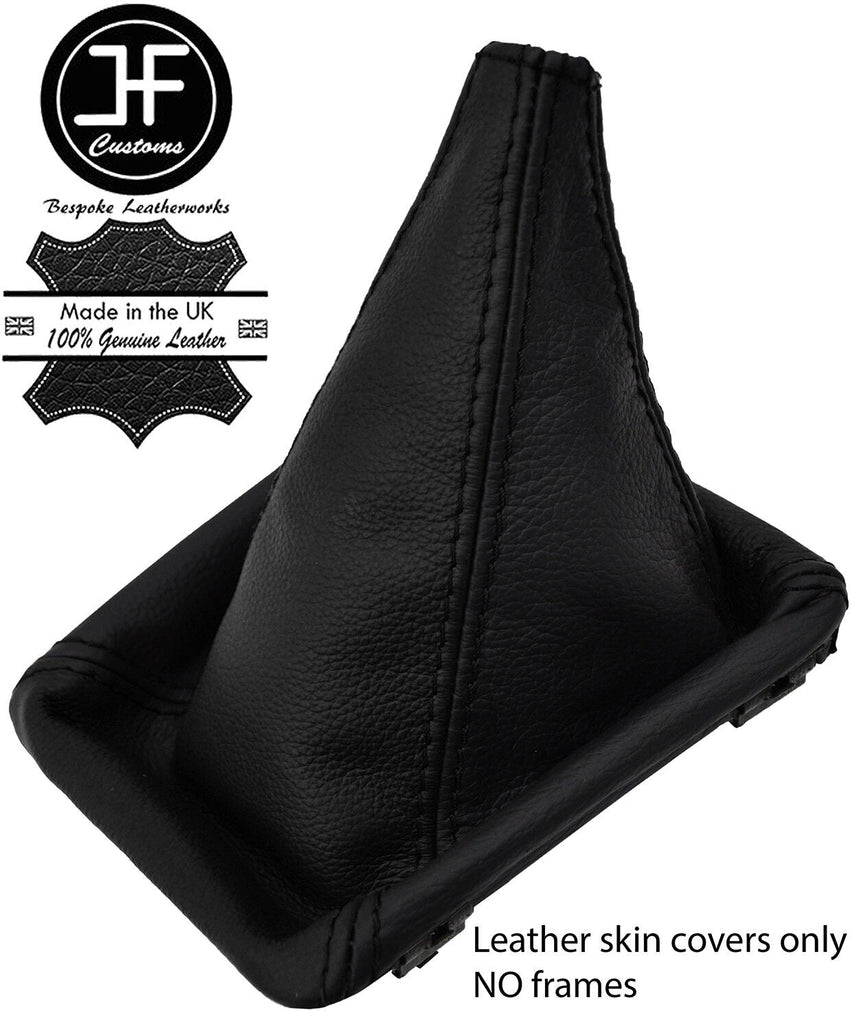 BLACK & BLACK TOP GRAIN LEATHER GEAR GAITER FOR VW GOLF MK1 RABBIT JETTA CABRIO