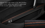 ORANGE STITCH 2X FRONT DOOR ARMREST LEATHER SKIN COVERS FITS AUDI TT MK2 06-14