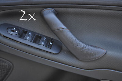 FITS FORD S-MAX & GALAXY MK3 2X black stitch LEATHER DOOR HANDLE COVERS