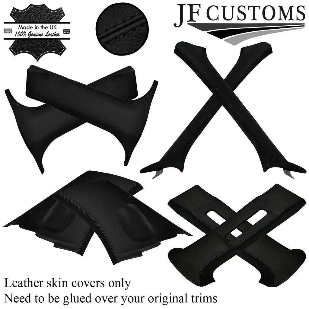 BLACK STITCH LEATHER PILLAR KIT COVERS FITS SUBARU IMPREZA WRX STI 05-07