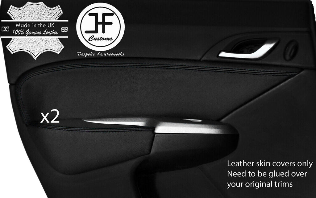 BLACK STITCH 2X REAR DOOR CARD TRIM LEATHER COVER FOR HONDA CIVIC 06-12 STYLE 2