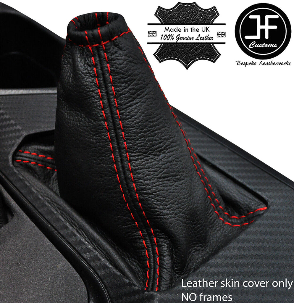 RED STITCH TOP GRAIN LEATHER MANUAL GEAR GAITER FITS TOYOTA RAV 4 2013-2018