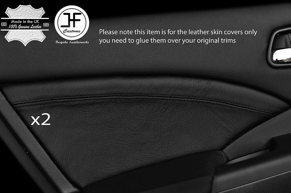 BLACK STITCH 2X REAR DOOR CARD TRIM LEATHER COVERS FITS HONDA CRV 2012-2016