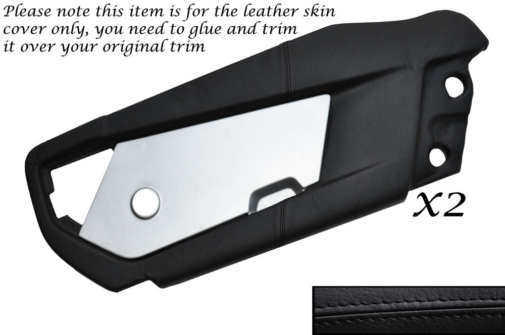 BLACK STITCH 2X OUTER DOOR SKIN COVERS FITS VAUXHALL OPEL VX220 SPEEDSTER 00-06