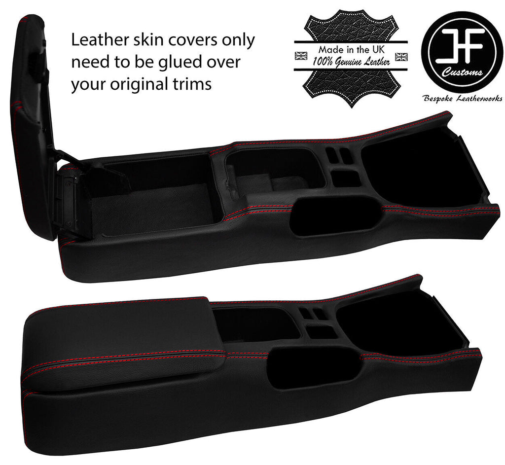 RED STITCH CENTRE CONSOLE&ARMREST LEATHER COVERS FITS NISSAN S14 SILVA 94-98