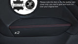 RED STITCH 2X REAR DOOR ARMREST LEATHER COVERS FITS ALFA ROMEO GT 2003-2010