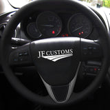 FOR MAZDA 6 MK2 08-12 L GREY & BLACK LEATHER COVERED STEERING WHEEL TRIM + FRAME