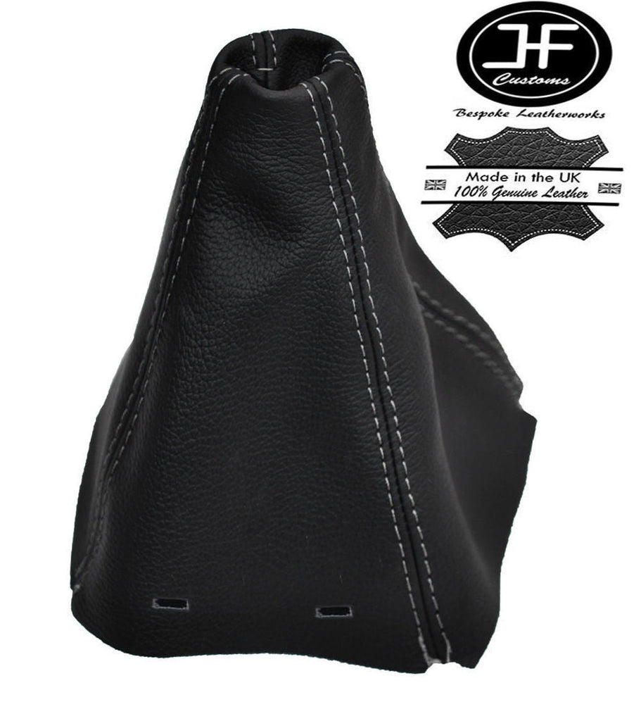 GREY THREAD STITCHED FITS SAAB SS 93 9-3 2003+ REAL LEATHER GEAR GAITER