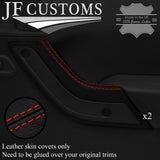 RED STITCH LEATHER 2X FRONT DOOR HANDLE TRIM COVERS FITS JEEP WRANGLER 11-18