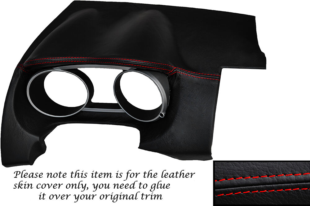 RED STITCH DASH SPEEDO SURROUND LEATHER SKIN COVER FITS PEUGEOT 4007 MADE IN UK