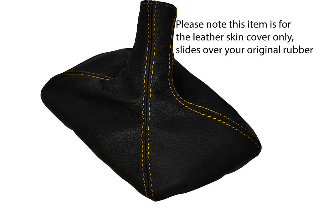 YELLOW STITCH LEATHER GEAR GAITER OVER RUBBER FITS AUSTIN MAESTRO MONTEGO 83-92