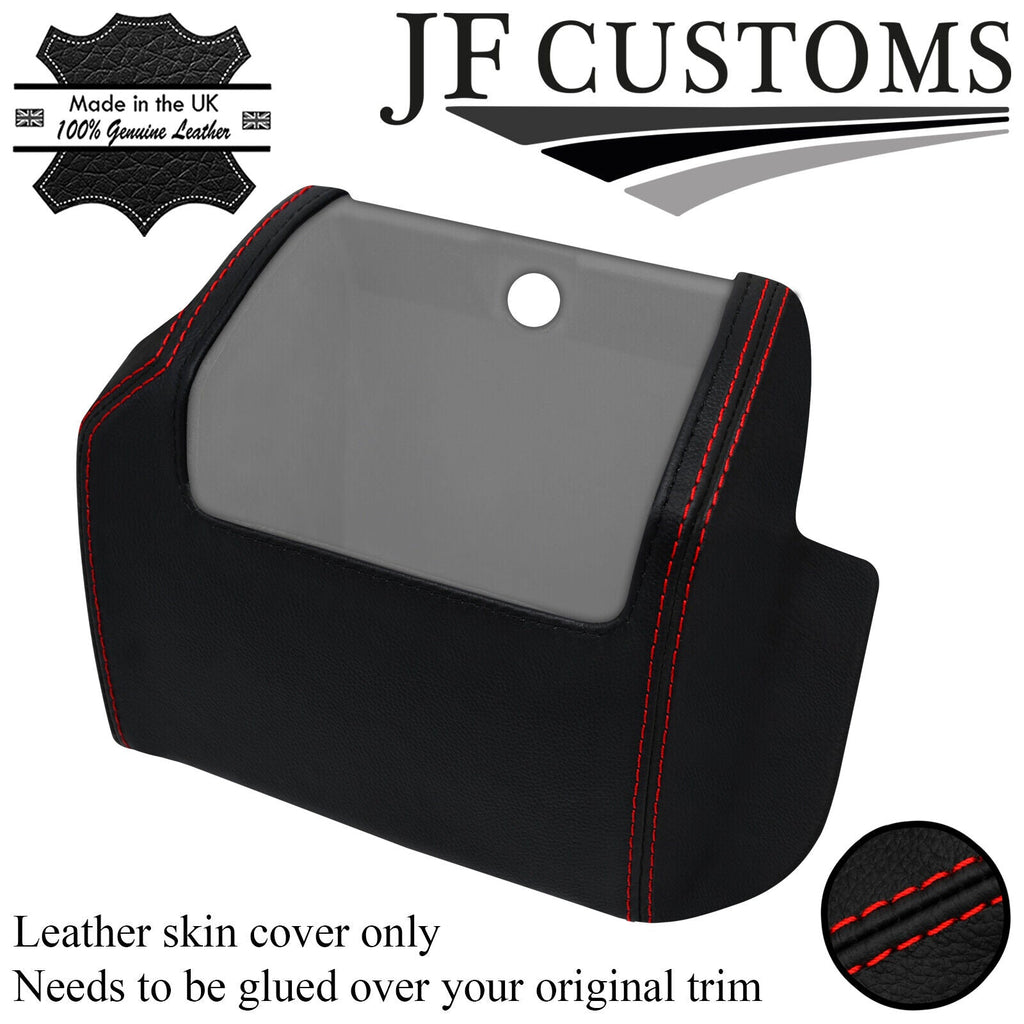 RED STITCH  LEATHER LOWER DASH END POCKET COVER FOR VW T4 TRANSPORTER JF1