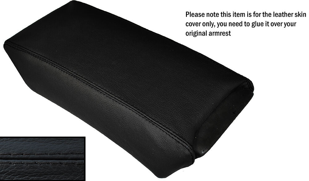 BLACK STITCHING LEATHER ARMREST SKIN COVER FITS RENAULT VEL SATIS 2002-2009