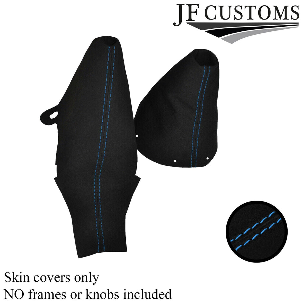 BLUE SITCH FITS BMW MINI R50 R53 GEAR HANDBRAKE PU SUEDE 2001-2006 NEW