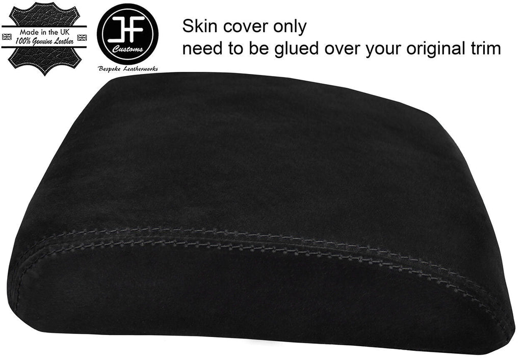 BLACK STITCHING REAL SUEDE ARMREST LID COVER FITS NISSAN PATROL Y61 97-13