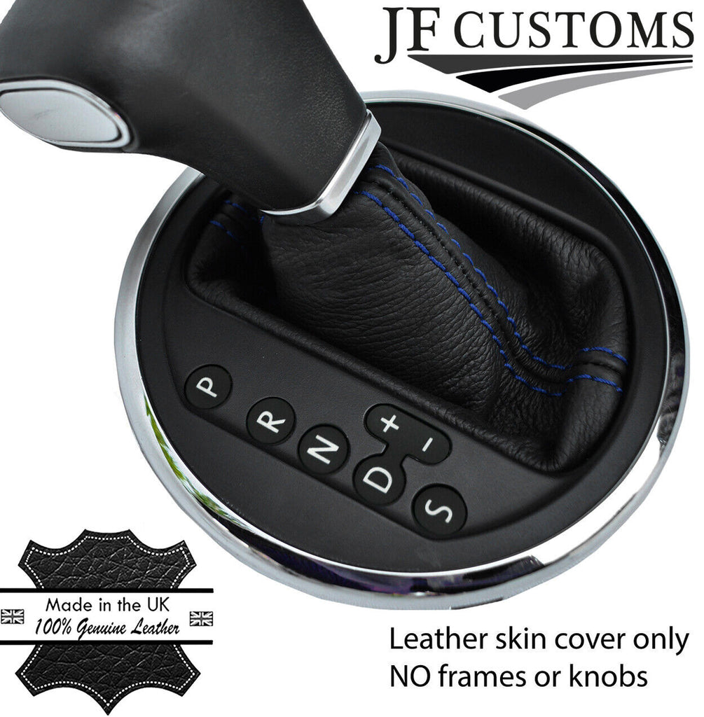 FITS VW T5 TRANSPORTER AUTOMATIC GEAR GAITER blue stitch CUSTOM NEW MADE IN UK