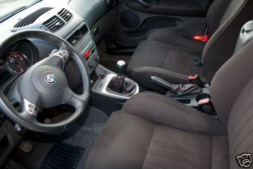FITS ALFA ROMEO 147 BLACK GAITERS LEATHER SPECIAL STITCHING CUSTOM NEW