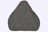RED STITCH MANUAL GRAPHITE PU SUEDE GEAR GAITER FITS BMW E60 E61 2003-2008
