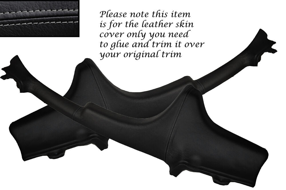 GREY STITCH 2X ROOF SIDE PILLARS LEATHER COVERS FITS SMART FORTWO 451 07-14