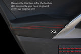 RED STITCH 2X FRONT DOOR ARMREST SKIN COVERS FITS HYUNDAI VELOSTER 11-15 5 DR