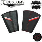 D RED STITCH SPORT STRIPES 2X SEAT BELT LONG COVERS  FITS AUDI R8 2015-2020