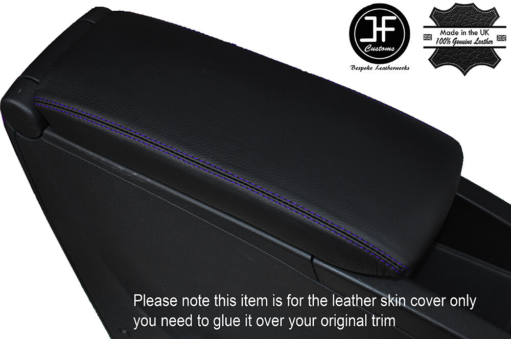 PURPLE STITCH ARMREST LID LEATHER COVER FITS RENAULT SCENIC GRAND SCENIC 09-15