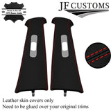 RED STITCH LEATHER 2X UPPER B PILLAR COVER FOR MITSUBISHI LANCER EVO 7 8 9 01-07