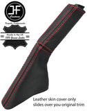 RED STITCHING REAL LEATHER HANDBRAKE GAITER +HANDLE COVERS FITS VOLVO 340 360