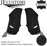 BLACK STITCH 2X REAR C PILLAR REAL LEATHER COVERS FOR FIAT 500 & ABARTH 07-20