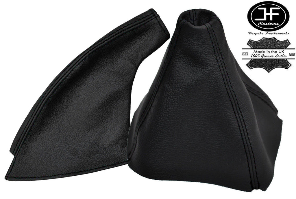 BLACK STITCHING FITS HONDA PRELUDE 1997-2002 GEAR HANDBRAKE SET GENUINE LEATHER