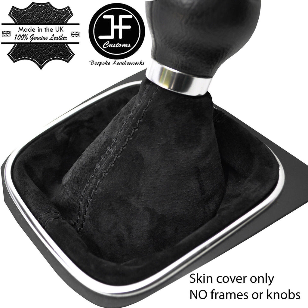 BLACK STITCH REAL SUEDE MANUAL GEAR GAITER FITS VW GOLF MK6 VI 2009-2013