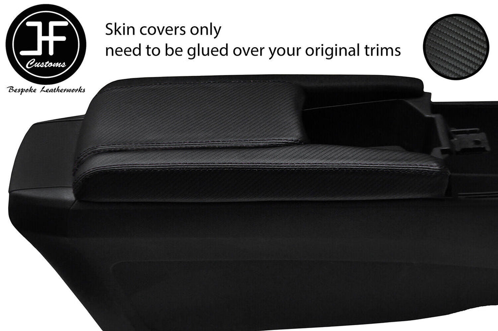 BLACK STITCH CARBON CONSOLE SIDE TRIM& ARMREST COVER FOR HONDA CIVIC MK10 17-19